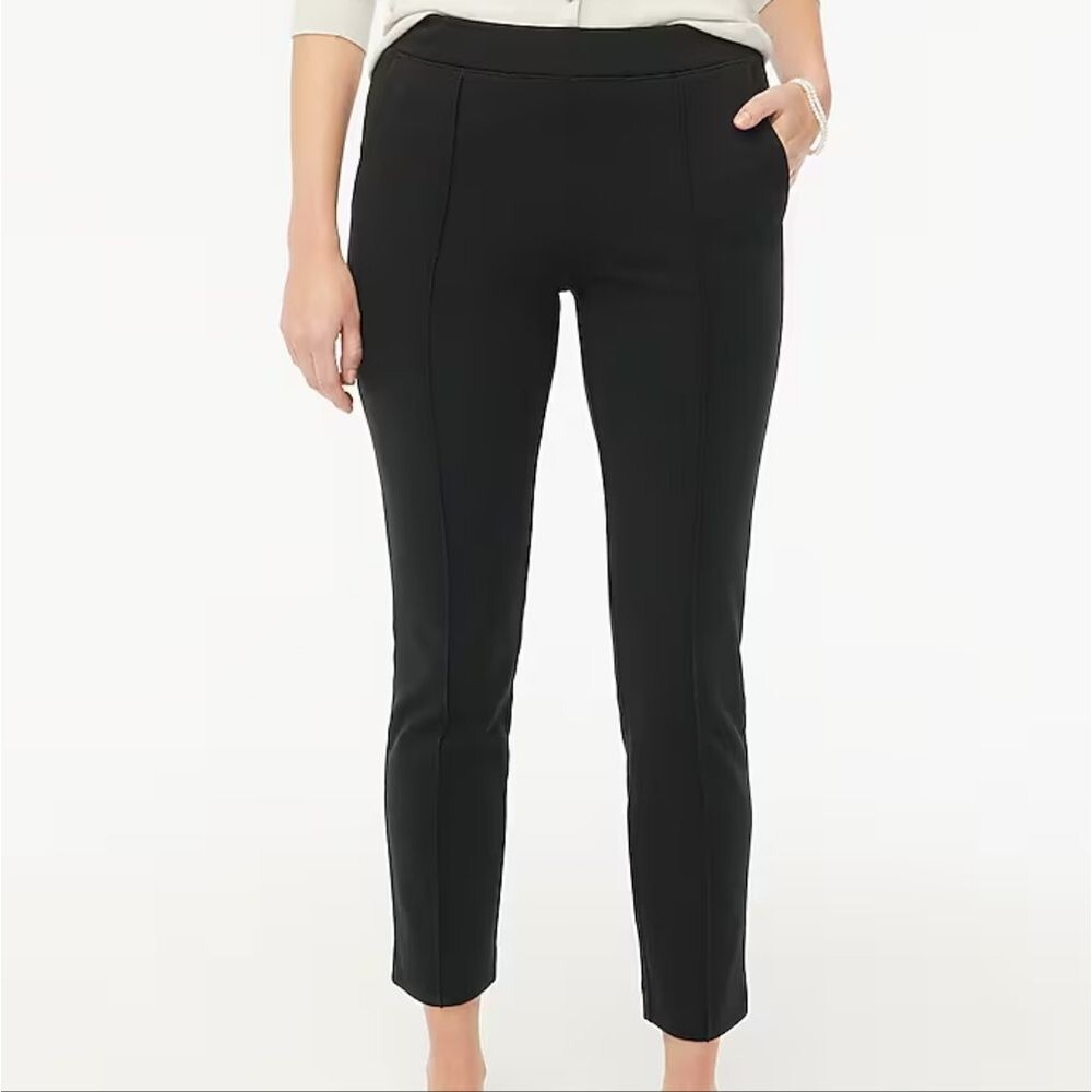 J. Crew Black Cotton High Rise Petite Pintuck Sweatpant Ankle Length XL NWOT